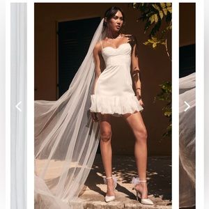 Buona Sera Hem Decoration Mini Dress White